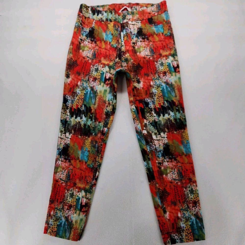 Soft Surroundings Art Deco Retro Groovy Funky Dopamine Pull On Pants Size Large